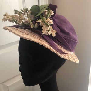 Vintage Coralie New York Purple Velvet Hat